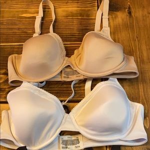 Maternity -Nursing 3 Playtex Nursing Bras (White , Tan & Black)